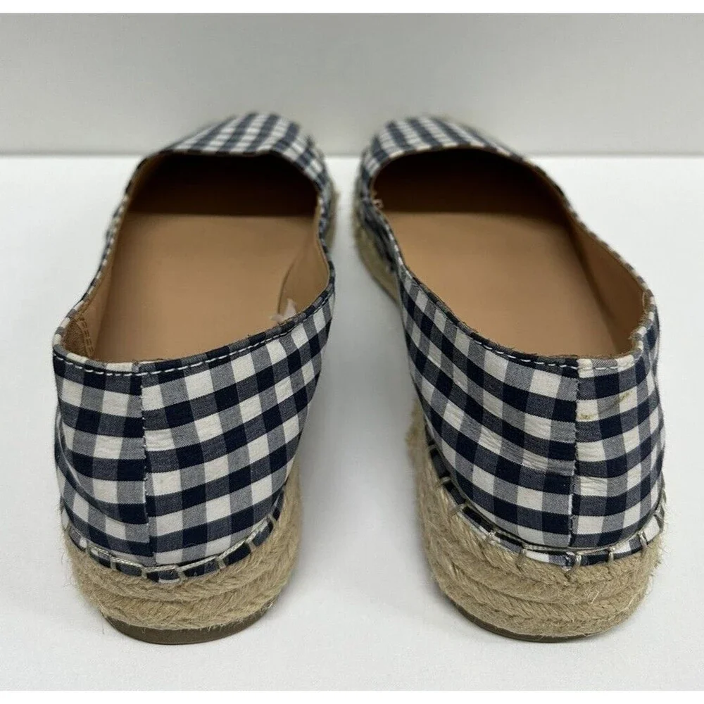 MERONA women size 9.5 espadrilles white & navy textile upper  shoes